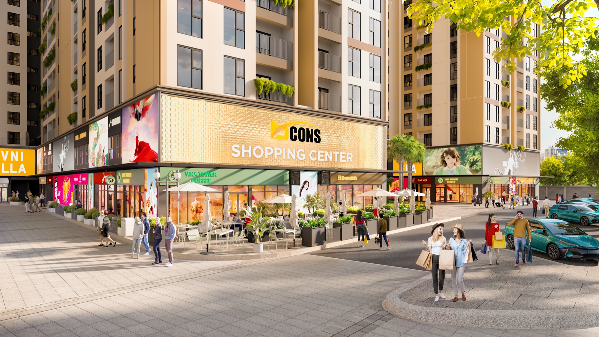 Phối cảnh khu thương mại Bcons Central Park